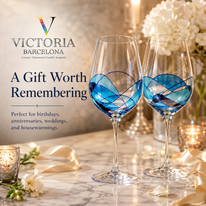 Mediterranean Blue large wine glasses, 29 oz – additional product angle
