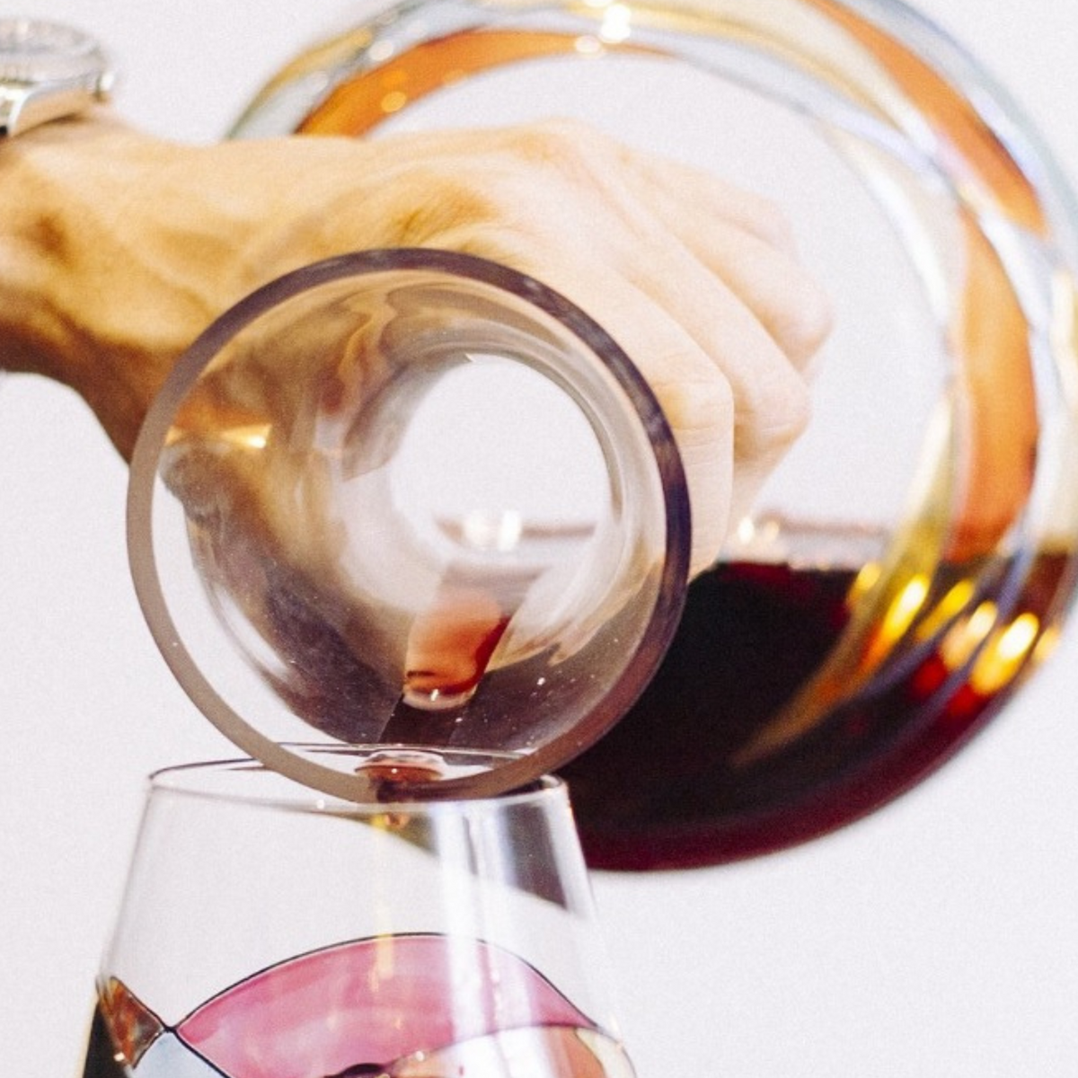 Hand-painted wine decanter, 40 oz – styled table setting
