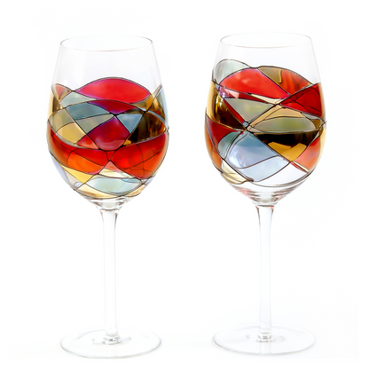 Sagrada Red hand-painted wine glasses, 29 oz, set of 2 – main product photo, Victoria Barcelona