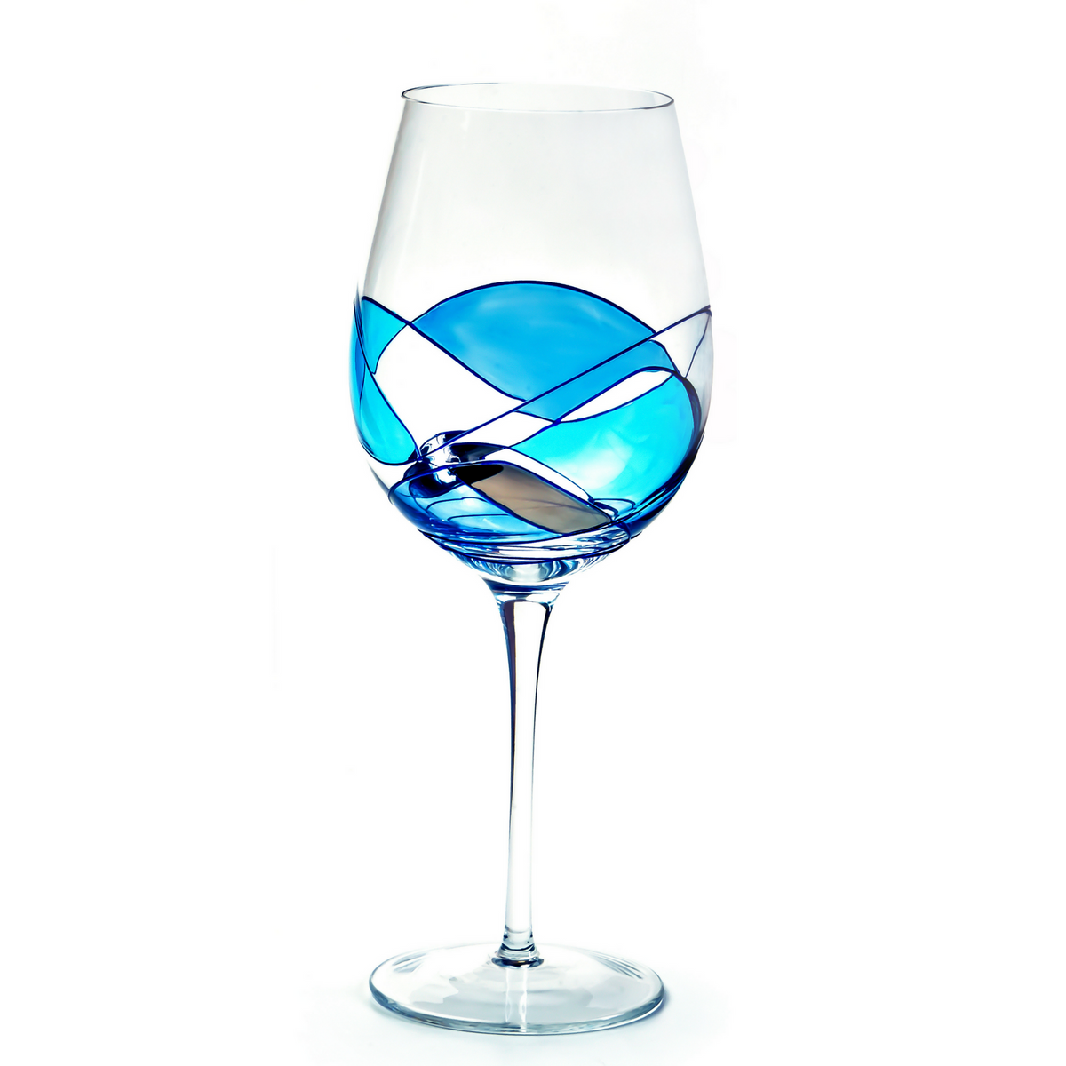 Mediterranean Blue large wine glasses, 29 oz – additional product view