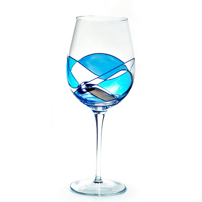 Mediterranean Blue large wine glasses, 29 oz – additional product view