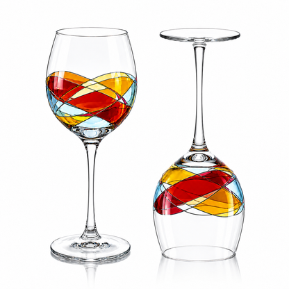 Sagrada Red hand-painted wine glasses, 14 oz, set of 2 – main product photo, Victoria Barcelona